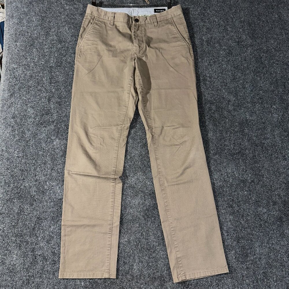 Bonobos Pants Mens 31 Slim Fit Chino Tan Cotton Stretch Flat Front Pockets